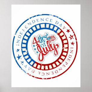 Independence Day circle with 4th of July in middle Poster