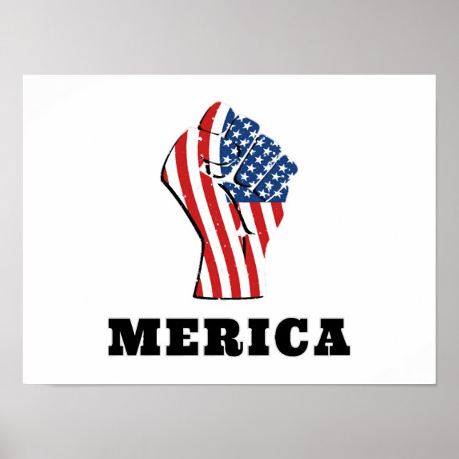 Independence Day Close Fist USA Flag 4th of July Poster (Front)