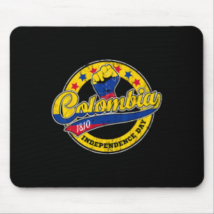 Independence Day Colombia Flag Retro Vintage Style Mouse Pad