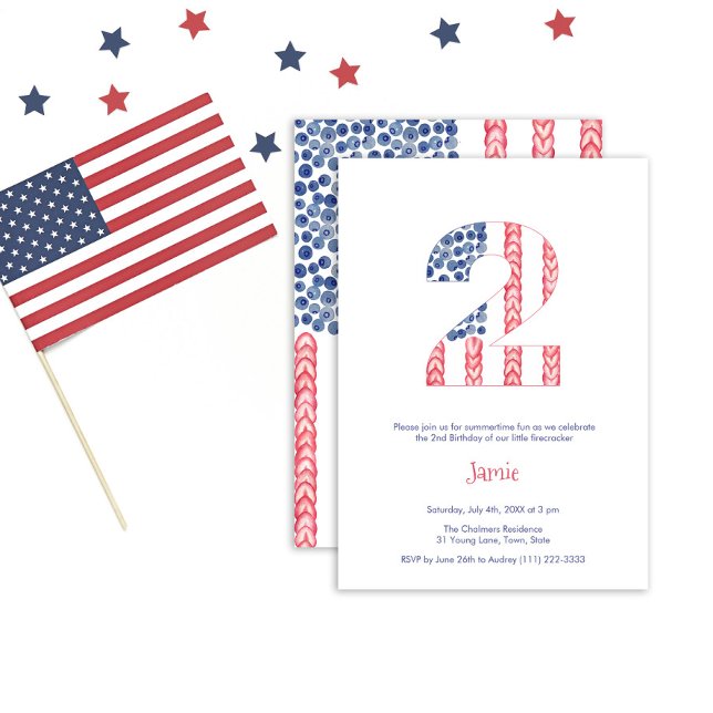 Independence Day Cookout 2nd Birthday Party Invitation (Creator Uploaded)