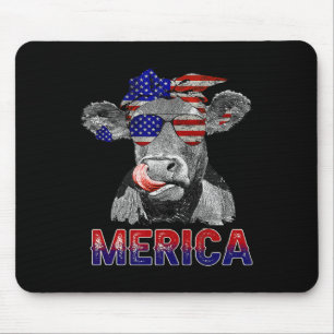 Independence Day Cow Merica 4th Of July Cows Lover Mouse Pad