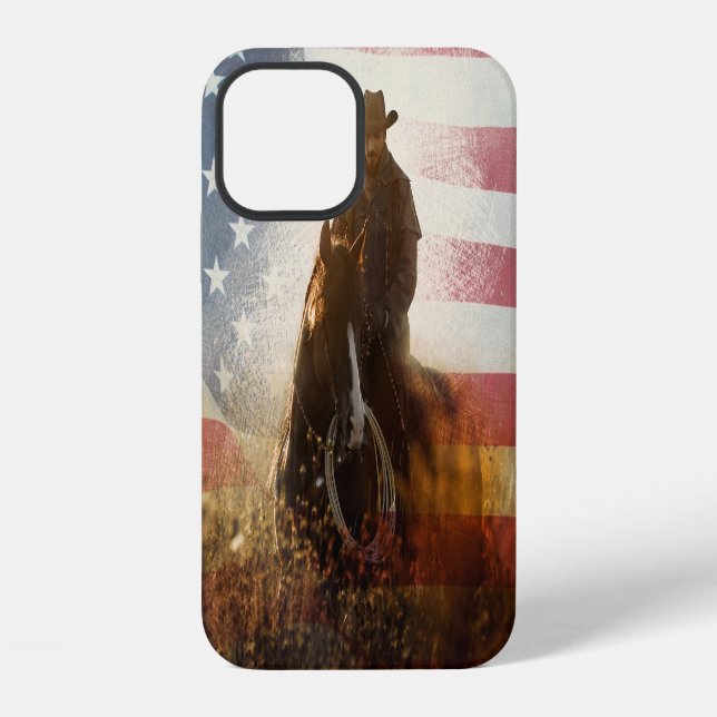 Independence Day cowboy image. iPhone Case (Back)