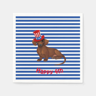 Independence Day Dachshund Paper Napkins