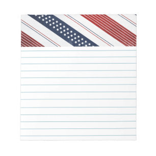 Independence Day Diagonal Stars and Stripes Notepad