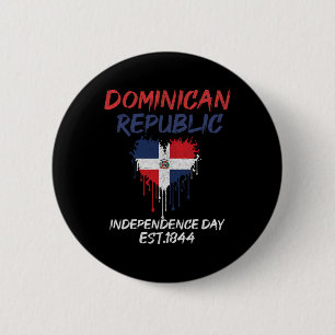 Independence Day Dominican Republic Celebration 3 2 Inch Round Button