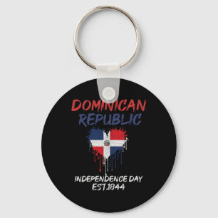 Independence Day Dominican Republic Celebration 3 Keychain