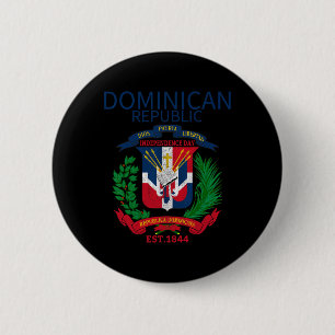 Independence Day Dominican Republic Celebration 4 2 Inch Round Button