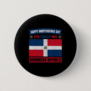 Independence Day Dominican Republic Celebration 5 2 Inch Round Button