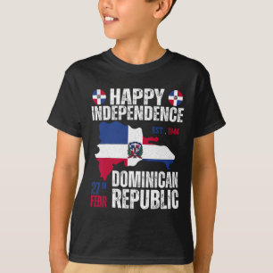 Independence Day Dominican Republic Flag And Map T-Shirt