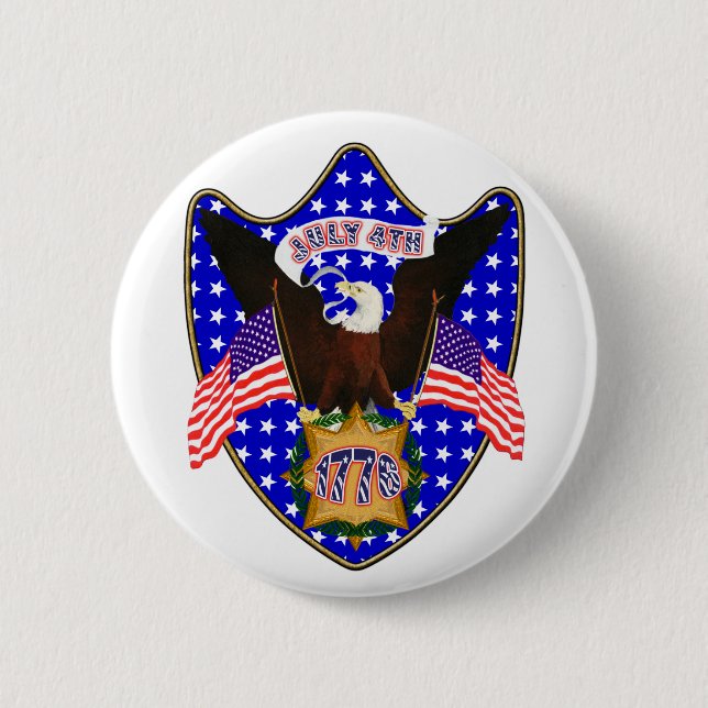 Independence Day Eagle 2 Inch Round Button (Front)