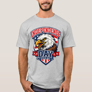 Independence Day Eagle Varsity Style Patriotic  T-Shirt