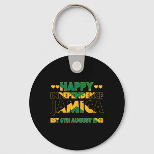 Independence Day Est 6th August 1962 Jamaican Flag Keychain