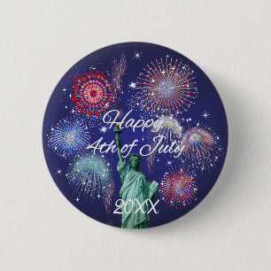 Independence Day Fireworks 2 Inch Round Button