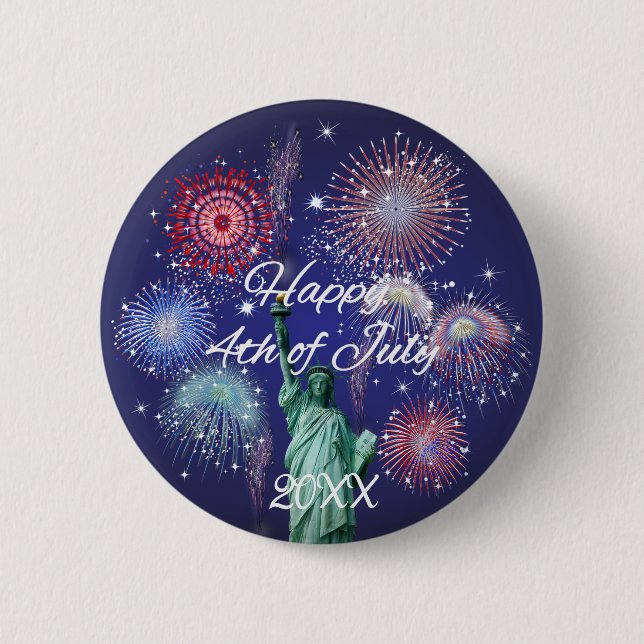 Independence Day Fireworks 2 Inch Round Button (Front)