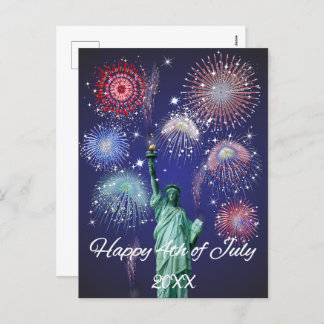 Independence Day Fireworks Holiday Postcard
