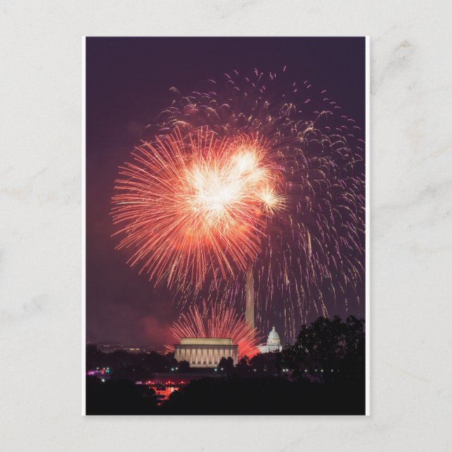 Independence Day Fireworks over Washington DC Postcard (Front)