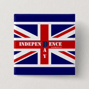 Independence Day for United Kingdom 2 Inch Square Button