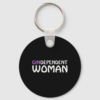 Independence Day GinDependent Woman Gin Drinking Keychain