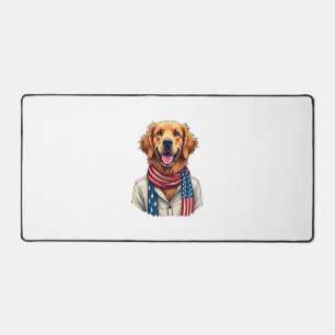Independence Day Golden Retriever Vintage Shirt 2 Desk Mat