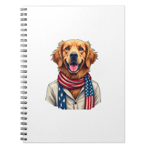 Independence Day Golden Retriever Vintage Shirt 2 Notebook