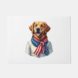 Independence Day Golden Retriever Vintage Shirt 3 Doormat