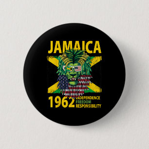 Independence Day Idea For Kids & Jamaican Flag 2 Inch Round Button