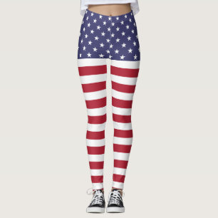 Independence Day July 4 American Flag Leggings