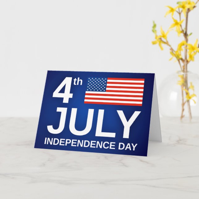 Independence Day July 4th Card USA Flag (Yellow Flower)
