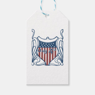 Independence Day July 4th Vintage Shield w/Stars Gift Tags