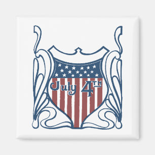 Independence Day July 4th Vintage Shield w/Stars Magnet