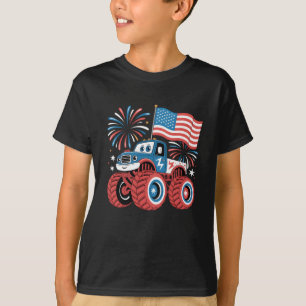 Independence Day Monster Truck Toddler Boy Patriot T-Shirt