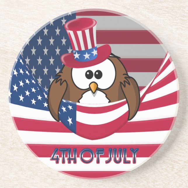 Independence Day owl Coaster (Front)