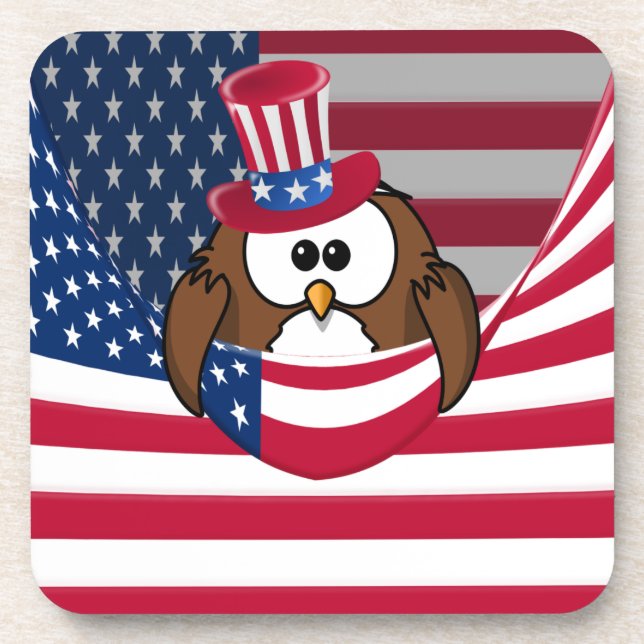 Independence Day owl Coaster (Front)