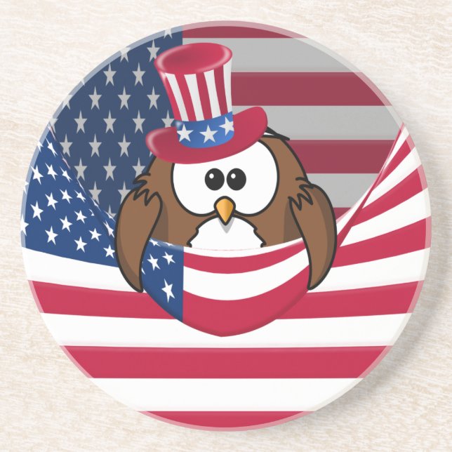 Independence Day owl Coaster (Front)