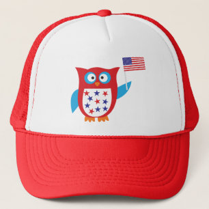 Independence Day Owl Trucker Hat