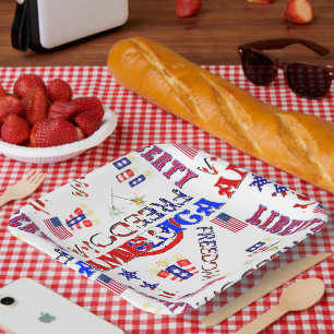 Independence Day Pattern Paper Plate