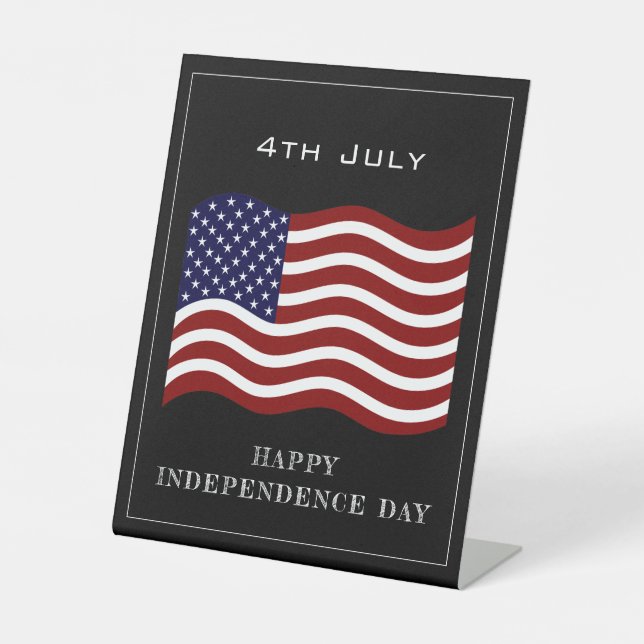 Independence Day Pedestal Sign – USA Décor (Front)