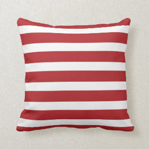 Independence Day Red and White Stripes Throw Pillow