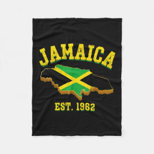 Independence Day Shirt Jamaican Flag Map Pride Fleece Blanket