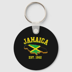 Independence Day Shirt Jamaican Flag Map Pride  Keychain