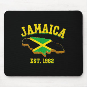 Independence Day Shirt Jamaican Flag Map Pride Mouse Pad