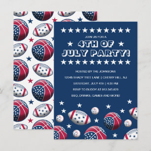 Independence Day Sports Party Invitation