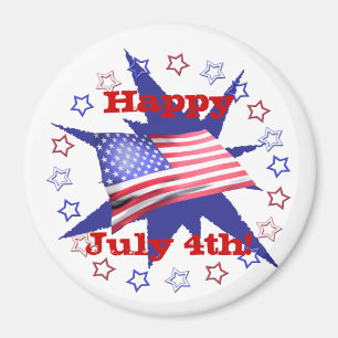 Independence Day Star Circle Magnet
