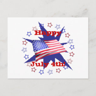 Independence Day Star Circle Postcard