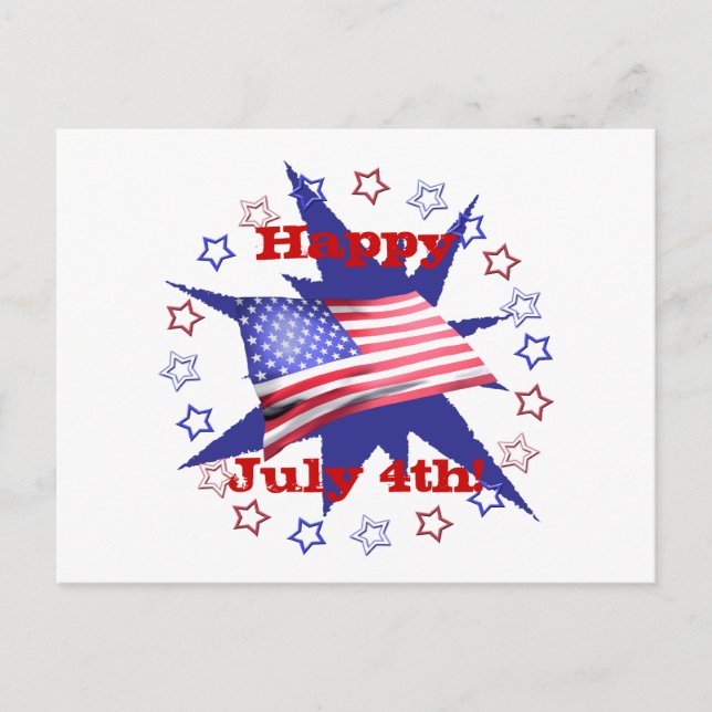 Independence Day Star Circle Postcard (Front)