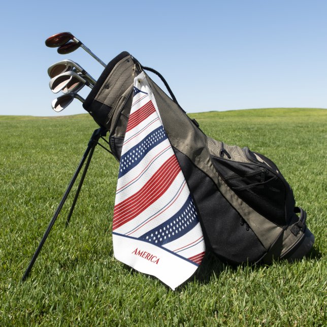 Independence Day Stars & Stripes | America Golf Towel (Green)