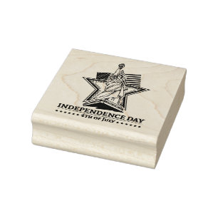 Independence Day Statue of Liberty  Rubber Stamp