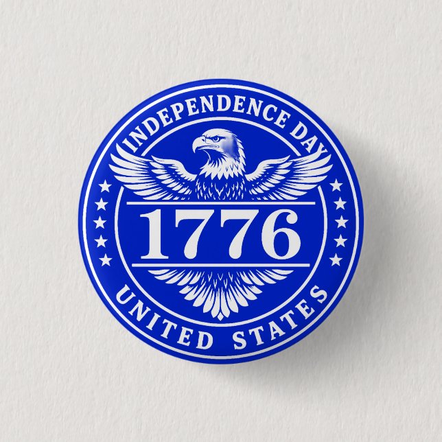 Independence Day United States Eagle Badge 1 Inch Round Button (Front)
