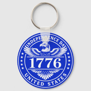 Independence Day United States Eagle Badge Keychain