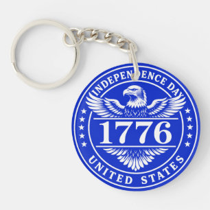 Independence Day United States Eagle Badge Keychain